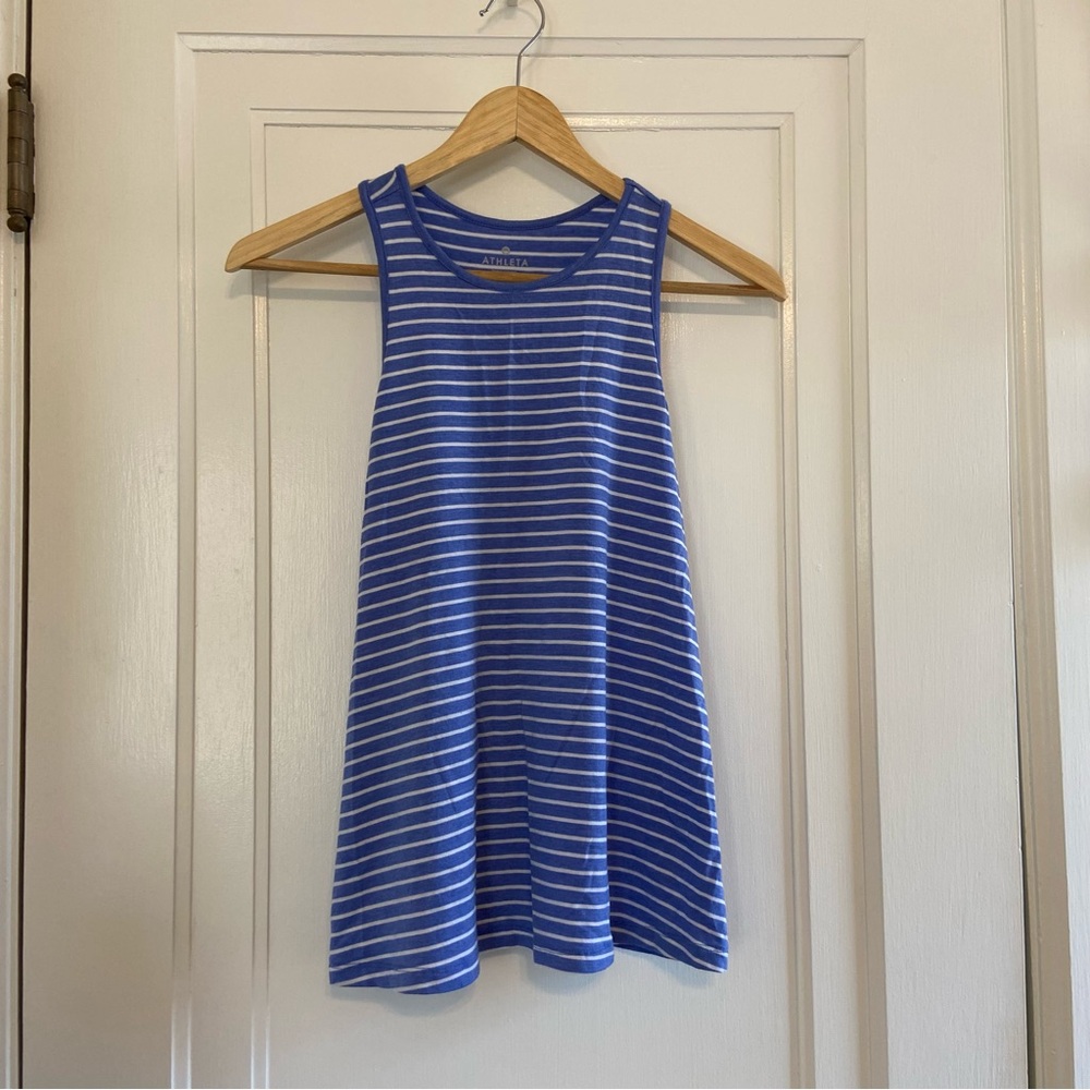 Athleta High neck striped tank top